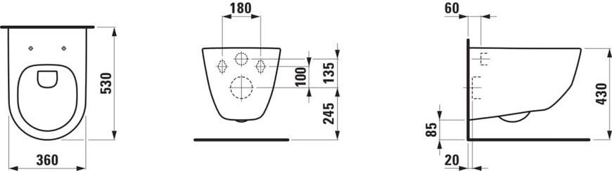 Підвісний унітаз Laufen PRO Rimless із сидінням з кришкою Slim soft-close H8669570000001