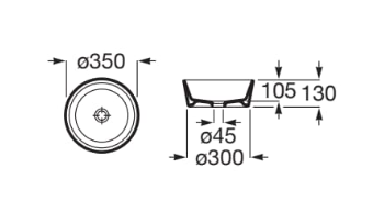 Накладна керамічна раковина Roca Optica 350 мм A327B15000