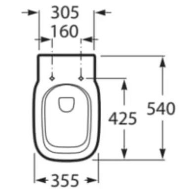 Cидіння з кришкою Roca Debba Square дюропластова, Soft Close, Square A8019D200B