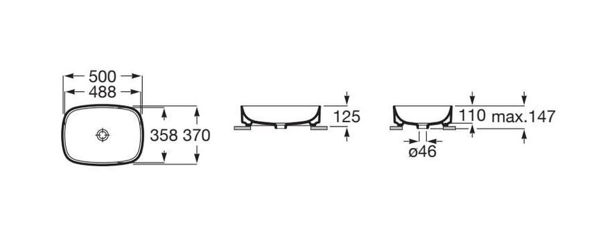 Умивальник Roca ONA Fineceramic 500x370 A3275L0000